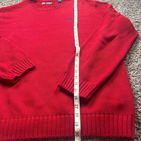 Chaps Red Cotton Crewneck Sweater Men’s XL Classic Knit Pullover Casual - Picture 5 of 7